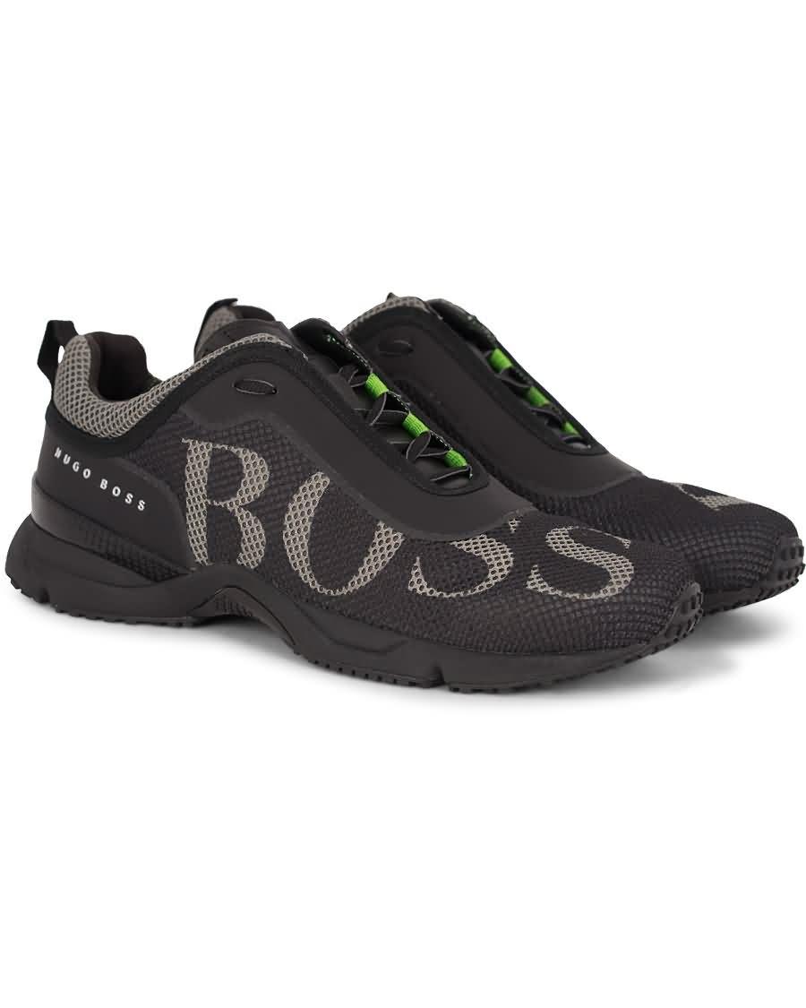 boss green velox running sneaker black Tilbud Salg 1rquj